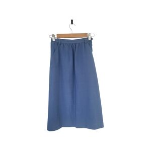 Vintage 70's Sir For Her Blue High Waist Midi Skirt XXS 24" Waist